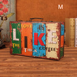 European Leather Retro Suitcase Storage