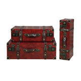 Red Chinese Wooden Suit Box Clothes Storage Box