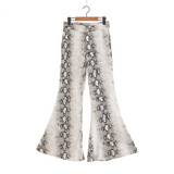 Autumn New Collection Women Snake Print Flare Pants