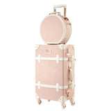 Vintage Rolling Luggage Set with Handbag