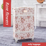 Vintage Rolling Luggage Set with Handbag