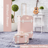Vintage Rolling Luggage Set with Handbag