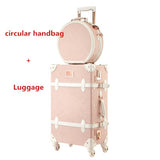 Vintage Rolling Luggage Set with Handbag