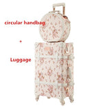Vintage Rolling Luggage Set with Handbag