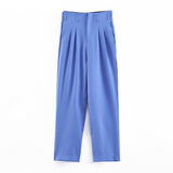 Spring Summer Women Pleating Pants