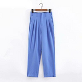 Spring Summer Women Pleating Pants